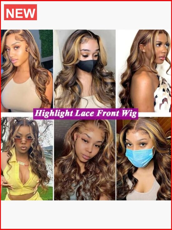 Body Wave Lace Front Wig for Black Women, 13x4x1 HD Transparent Lace, Pre main image 7